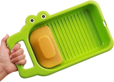 Wasbord - Schrobplank Kleding - Ondergoed Wassen - Krachtig Schrobbord - 32x18 cm - Groen