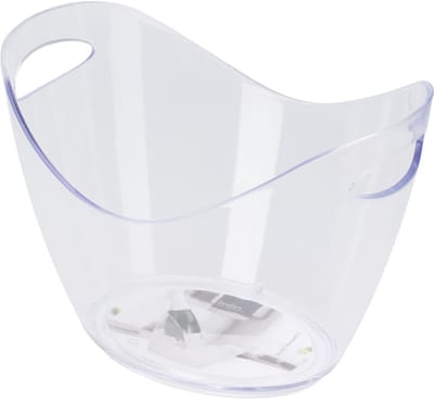 Excellent Houseware Wijnflessen koeler / wijnkoeler Bucket - transparant - kunststof - 27 x 20 x 20 cm - IJsemmer