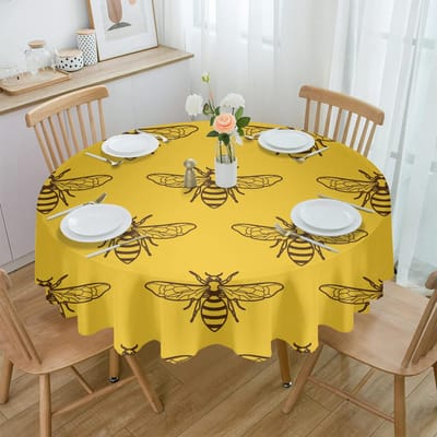 Dier Bij Vleugels Rond Tafelkleed Festival Dineren Waterdicht Tafelkleed Tafelkleed Voor Bruiloft Feest Decor 4pcs 33x48 Table mat yellow