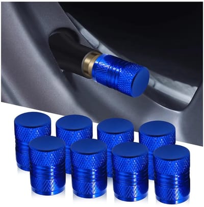 Dailygoods- Ventieldoppen Aluminium - 8 Stuks - Corrosiebestendig - Bandenventiel-Stofkappen - Universele Vervanging - Afmetingen 12 x 17 mm - Ventieldop
