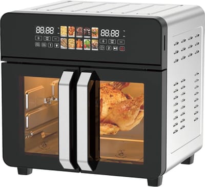 Heteluchtfriteuse XXL - Airfryer Oven - Gezond Koken - Grote Capaciteit - 23 Liter - Zwart