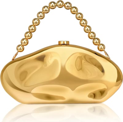 Elegante gouden clutch voor avondjes uit, perfect voor feesten en speciale gelegenheden