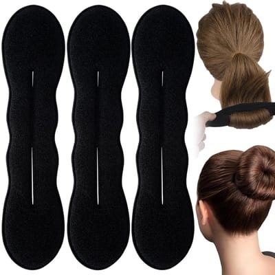 Daity 3 stuks - Haarstylingtool - grote spons haarstylingtool - klassieke luie krultang - haarstylingaccessoires voor lang - krullend en steil haar - Zwart