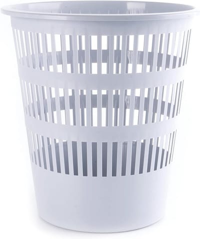 Afvalmand ronde kunststof prullenbak 12 liter voor kantoor en keuken - elegant en praktisch