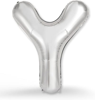 Foil Balloon Letters Y Silver - XXL 100 cm - Helium or Air Filling - Perfect for Birthday, Wedding, Party and Bachelor Decoration for Women - Balloon Y Silver