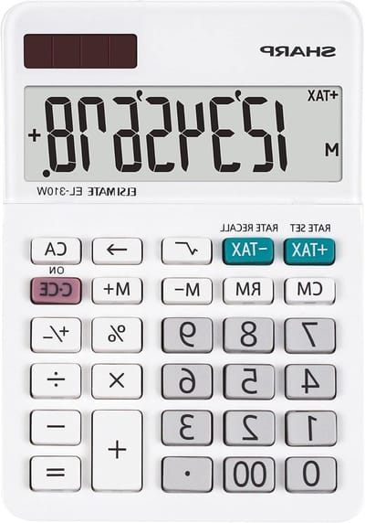 Rekenmachine - Zakrekenmachine - Dagelijkse berekeningen - Dubbel display - 8 cijfers - Wit