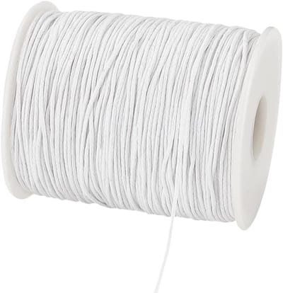 Waxkoord voor DIY Armbanden, Kettingen en Dromenvangers - Gewaxed Katoen Draad 1mm in Wit voor Macramé en Naaiprojecten