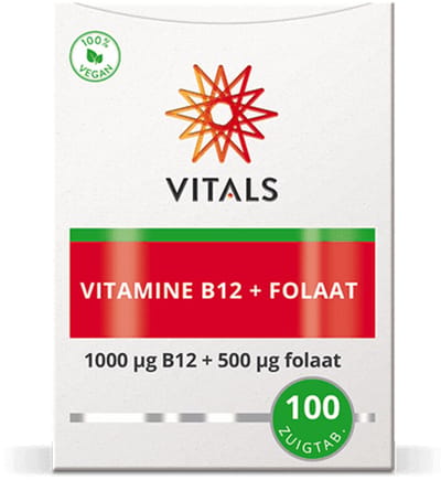 Vitals - Vitamine B12 Met Folaat - 2 x 100 zuigtabletten - Voordeelverpakking