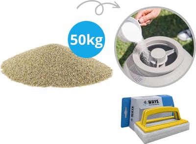 Comfortpool - Voordeelverpakking - Filterzand Zandfilterpomp - Inhoud 50 kg (2 x 25 kilogram) & WAYS scrubborstel
