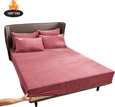 Nivard Effen Hoeslaken - Beddengoed - Fitted Sheet - Bed - Slaapkamer - Rood 100x190