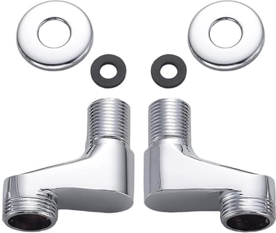 adapter, universele douchekraan S-aansluiting 3/4 inch naar 1/2 inch voor badkamer, douche en wastafel kranen, wandgatafstand voor badkamer