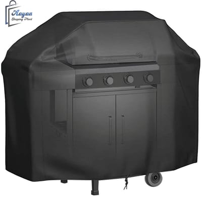 gril hoes waterdicht – Universele Barbecue Beschermhoes met Trekkoord en Draagtas – bbq hoes rond – Zwart 190x71x117 cm - 43913
