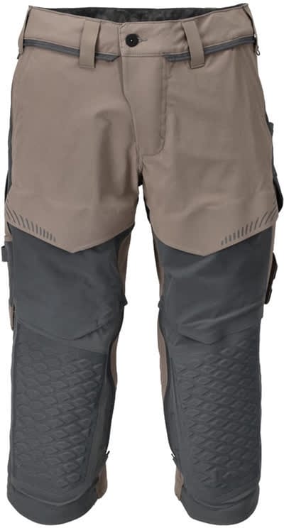 Mascot Customized Driekwart broek met kniezakken 22249-605 - donkerzand/steengrijs - C44