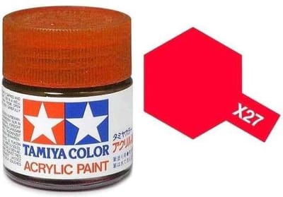 Tamiya Hobbyverf Acrylverf - X-27 Red Clear - Gloss - Acryl - Verf potje - 10 ml