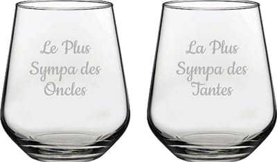 Drinkglas gegraveerd - 42,5cl - Le Plus Sympa des Oncles & La Plus Sympa des Tantes