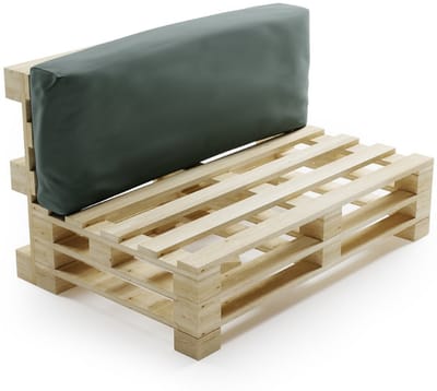 Bananair - Palletkussen - afneembare hoes - Waterbestendig rugkussen - Tuinkussen voor Palletbank - 120x40 cm - Donkergrijs