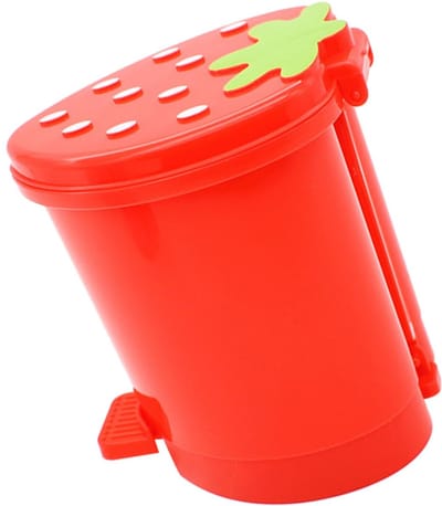 Bureau Prullenbak - Kantoor Afvalbak - Decoratief Opruimen - Aardbeivorm Design - 18x17x18.5CM - Rood