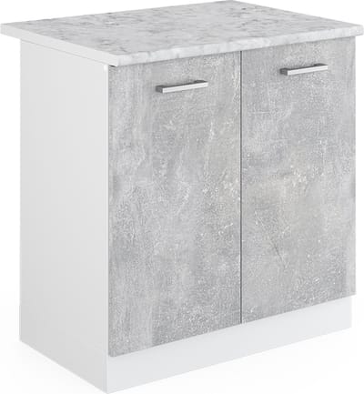 Vicco R-Line Wastafelkast – 80 cm, WB Marmer Beton