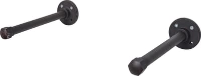 Duraline industriële plankdrager | MODEL pipe | Industrieel zwart | lengte 22.5 cm | 2 stuks