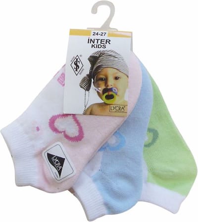Baby sokjes meisjes fantasie - maat 21/23 - 12 paar - 90% KATOEN - Naadloos