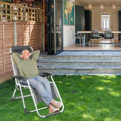 Opvouwbaar campingbed - Ligstoel met matras - Buiten ontspannen - Verstelbare rugleuning - 178 cm lengte - Zwart