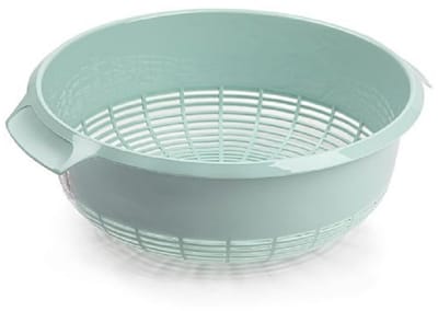 Plasticforte keuken vergiet - kunststof - 27 x 10 cm - mintgroen - Keuken accessoires - zeef