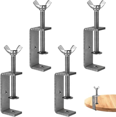 Set van 4 RVS C-klemmen 85 mm, Verstelbare Schroefklem voor Houtbewerking, Lassen en Klussen, Klembereik 53-78 mm, Stevige Tafel- en Werkplaatsklem