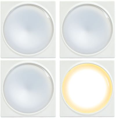Unitec 4x Set LED Nachtlicht met Knop Kast Meubel Keuken Onderbouw Kleeflamp Licht