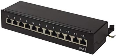 Professioneel Cat.6 12-poorts patchpaneel voor wand- en tafelmontage