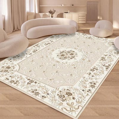 Vintage Rustiek Tapijt Shabby Rose Kleden Luxe Zacht Elegant Traditionele Kleden Bloemen Vloerkleed Huis Woonkamer Slaapkamer Matten 50X80CM