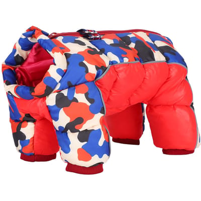 Vêtements pour chien de compagnie Hiver Chaud Combinaisons Vêtements Camouflage Rouge Chiot Chiens Manteau Épais 10# blue