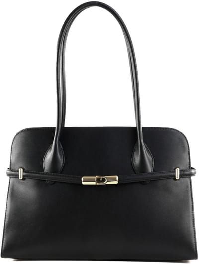 FURLA Leren schoudertas Goccia Dome Shoulder Bag Nero zwart