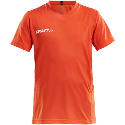 Craft Squad Jersey Solid Sportshirt - Maat 146  - Unisex - oranje - wit