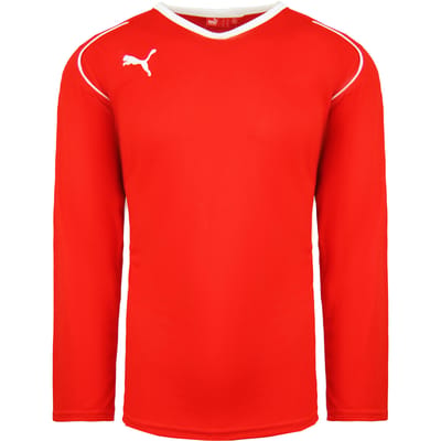 Puma V5.08 Lange Mouw Shirt V-Hals Rood Heren Voetbal Top 700472 01