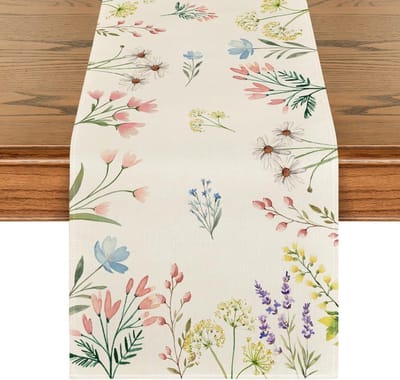 Mode Plant bloemen lente tafelloper, zomer seizoensgebonden keuken tafel decoratie indoor vakantie party decor 40x140 cm