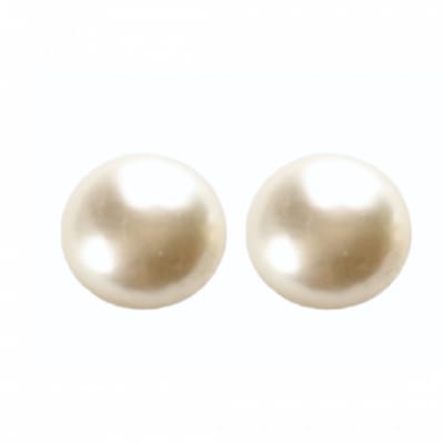 Clip oorbellen -Synthetische-parel- wit/offwhite- 12 mm- zilverkleur- geen gaatje- Charme Bijoux