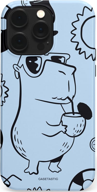 Casetastic Hoesje Geschikt voor Apple iPhone 14 Pro Max Magsafe - Stijlvolle Beschermende Duo-layer Case - Capibara cocktail