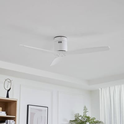 Lucande - Plafondventilatoren zonder verlichting - Hout, ijzer - H: 23 cm - wit