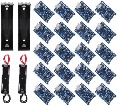 Allecto - 18650 lithium batterijlader - 20 stuks batterijhouders