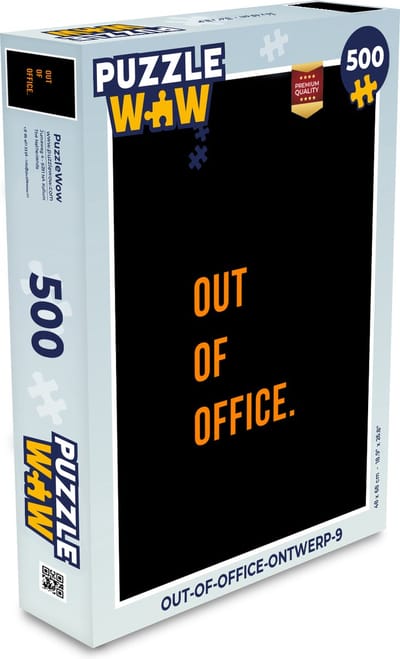 Puzzel Quotes - Out of office - Oranje - Zwart - Legpuzzel - Puzzel 500 stukjes