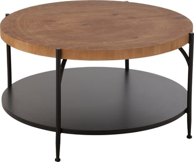 J-Line salontafel Voni - mdf/ijzer - zwart/naturel
