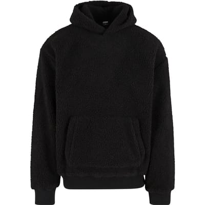 Urban Classics - Oversized Teddy Hoodie/trui - S - Zwart