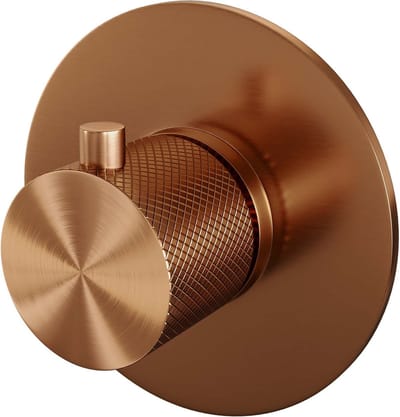 Brauer Copper Carving losse inbouwthermostaat met in- en afbouwdelen koper geborsteld PVD