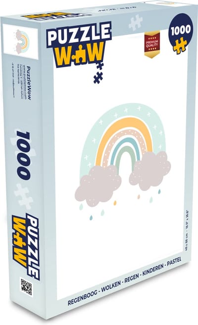 Puzzel Regenboog - Wolken - Regen - Kinderen - Pastel - Legpuzzel - Puzzel 1000 stukjes volwassenen