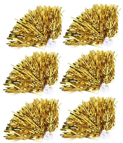 Dailygoods- Cheerleader Pom Poms Set van 6 - Hoogwaardig Materiaal - Levendige Kleuren - Sportbijeenkomsten - Feesten - Veelzijdig Gebruik - Pompons