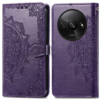 imoshion Hoesje - Geschikt voor Xiaomi Redmi A3 - Mandala Bookcase - Paars