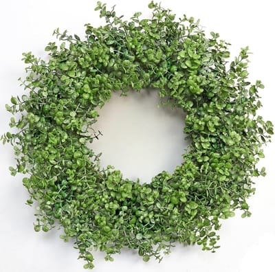 Kunstmatige Deurkrans van 41 cm met Lente Thema, Nepproduct van Boxwood, Decoratie voor Deur, Raam en Tuin