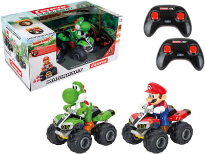 Carrera RC voertuig Auto - RC Mario Kart™ - Mario - Yoshi Twinpack - Quad - Schaal 1:20 - 19,5cm - 2,4GHz RC Model Kant en Klaar - Carrera Bestuurbare Auto
