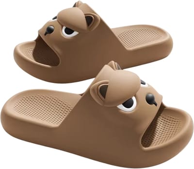 Comfortabele Heren Slippers – EVA Badslippers met Dikke Zool, Antislip Zomer Slippers voor Strand en Zwembad - Bruin - Maat 38