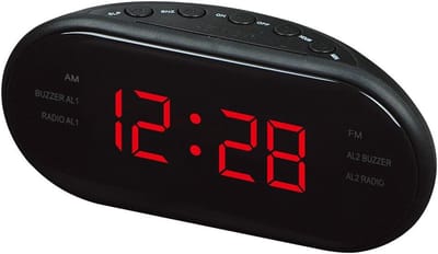 Digitale Wekker - Nachtkastje Klok - Wakker Worden - Dubbele Alarm Functie - 0.2 Kilogram - Zwart